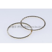 25mm壓花圓形銅製圈-1包-5個