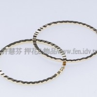 25mm壓花圓形銅製圈-1包-5個