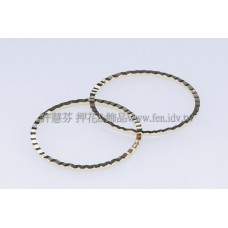 25mm壓花圓形銅製圈-1包-5個