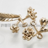 花與葉連接頭-金22*12mm-1個