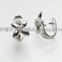 小仙丹鑽墜飾夾頭正白-11*7mm-1個