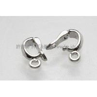 D形墜飾夾頭正白-10*5mm-2個