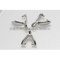 三角墜飾夾頭正白-7*6mm1包-4個