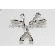 三角墜飾夾頭正白-7*6mm1包-4個