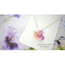 粉紫香堇花項鍊飾品