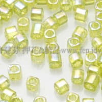 1.5mm方管日本珠-透明彩虹萊姆綠色-5g