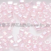 1.5mm方管日本珠-透明彩虹芭蕾粉紅色-5g