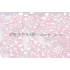 1.5mm方管日本珠-透明彩虹芭蕾粉紅色-5g