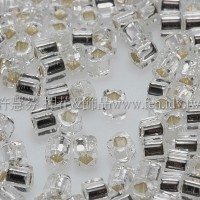 1.5mm方管日本珠-透明水晶灌銀色-5g