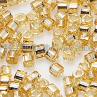 1.5mm方管日本珠-黃水晶灌銀色-5g