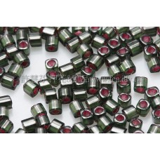 1.5mm方管日本珠-橄欖綠灌銀和桃紅-5g