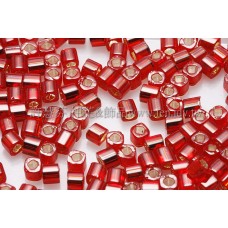 1.5mm方管日本珠-酒紅內灌銀色-5g