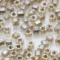 1.5mm方管日本珠-七彩水晶光內鑲金色-5g