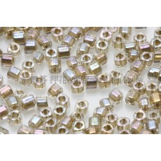 1.5mm方管日本珠-七彩水晶光內鑲金色-5g