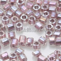 1.5mm方管日本珠-七彩水晶光內鑲玫瑰金色-5g