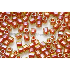 1.5mm方管日本珠-黃水仙內鑲風信子紅色-5g