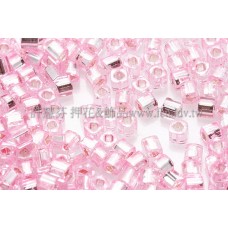 1.5mm方管日本珠-粉紅灌銀色-5g
