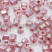 1.5mm方管日本珠-彩虹水晶內鑲草莓色-5g