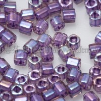 1.5mm方管日本珠-水蜜桃光內鑲不透明紫色-5g
