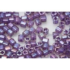 1.5mm方管日本珠-水蜜桃光內鑲不透明紫色-5g