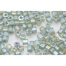 1.5mm方管日本珠-彩虹黃水晶內鑲海洋泡泡色-5g