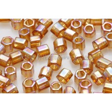 3mm方管日本珠彩虹黃玉色--10g