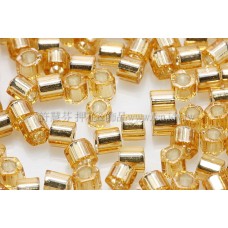 3mm方管日本珠黃水晶灌銀色--10g