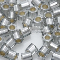 3mm方管日本珠灰鑽石灌銀色--10g