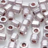 3mm方管日本珠水晶內鑲薰衣草色--10g