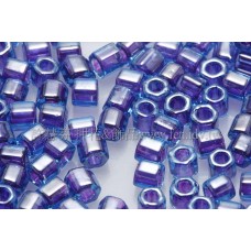 3mm方管日本珠水藍內鑲紫羅蘭色--10g