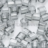 3mm方管日本珠透明灰鑽石色--10g