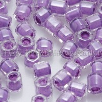 3mm方管日本珠水晶內鑲紫藤色--10g