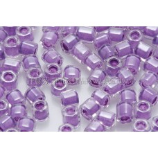 3mm方管日本珠水晶內鑲紫藤色--10g