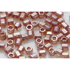 3mm方管日本珠黃玉內鑲紅麥色--10g