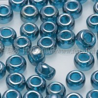 3mm圓管日本珠透明珠光藍青色--10g