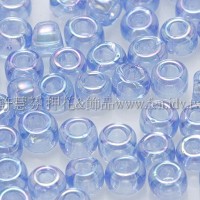 3mm圓管日本珠透明彩虹天藍色--10g