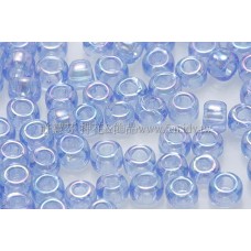 3mm圓管日本珠透明彩虹天藍色--10g