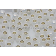 3mm圓管日本珠牛奶白內鑲金色--10g