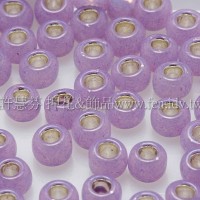 3mm圓管日本珠牛奶紫色內鑲金色--10g