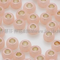 3mm圓管日本珠牛奶水蜜桃內鑲金色--10g