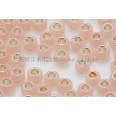 3mm圓管日本珠牛奶水蜜桃內鑲金色--10g