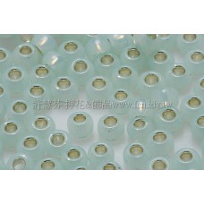 3mm圓管日本珠牛奶翠綠橄欖內鑲金色--10g