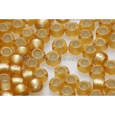 3mm圓管日本珠霧面黃玉內灌銀色--10g