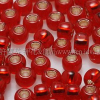 3mm圓管日本珠酒紅內灌銀色--10g