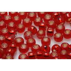 3mm圓管日本珠酒紅內灌銀色--10g