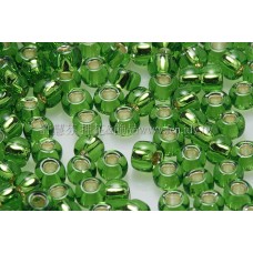 3mm圓管日本珠翠綠內灌銀色--10g