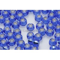 3mm圓管日本珠深藍內灌銀色--10g