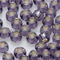 3mm圓管日本珠紫灌銀色--10g