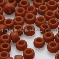 3mm圓管日本珠不透明磚紅色--10g