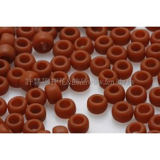 3mm圓管日本珠不透明磚紅色--10g